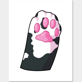 cute little tuxedo cat's paw saying hello! Posters and Art